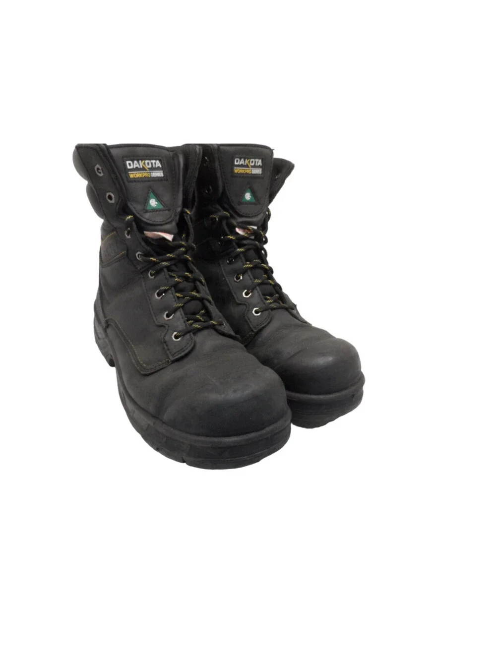 DAKOTA Men's 8'' 877 STEEL TOE STEEL PLATE SAFETY WORK BOOTS Black Size 12M